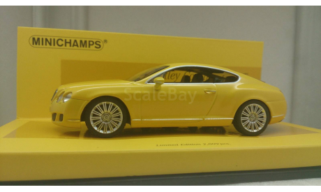 Bentley Continental GT «Linea Giallo», 2008, масштабная модель, Minichamps, 1:43, 1/43