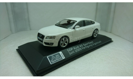 Audi A5 Sportback ibisweiß ’SOP Juni 2009 Fertigung Ingolstadt’, редкая масштабная модель, Schuco, scale43