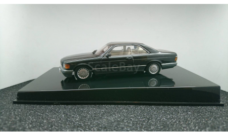 Mercedes-Benz 500 SEC W126 Coupe 1981 Blue Black Metallic, редкая масштабная модель, Autoart, 1:43, 1/43