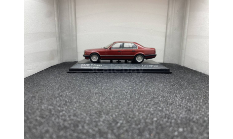BMW 7 Series E32 1986 burgundrot ll metallic, редкая масштабная модель, Minichamps, scale43