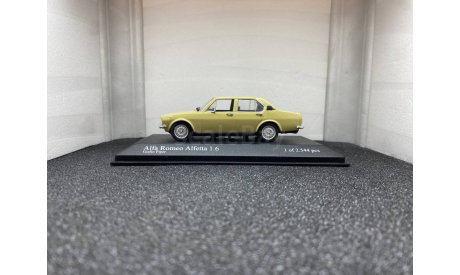 Alfa Romeo Alfetta 1.6 1975 giallo piper, редкая масштабная модель, Minichamps, scale43