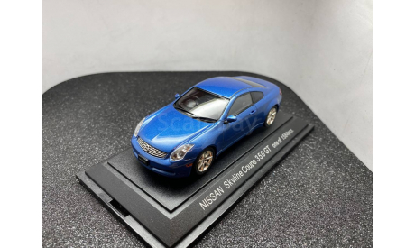 Nissan Skyline coupe 350 GT blue metallic, редкая масштабная модель, Ebbro, scale43