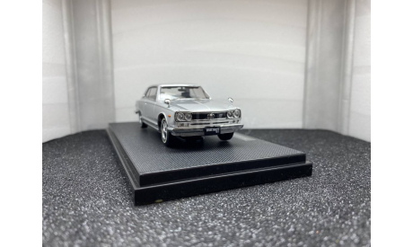 Nissan Skyline 2000GT Hardtop 1971 silver, редкая масштабная модель, Ebbro, scale43