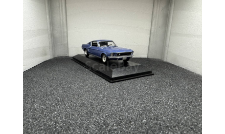 Ford Mustang Fastback 2+2 1968 bright dark blue metallic, редкая масштабная модель, Minichamps, scale43