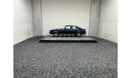 Ford Capri III 2.8i kobaltblau-stratosilber  1982, редкая масштабная модель, Minichamps, 1:43, 1/43