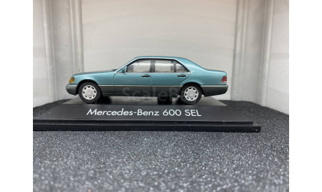 Mercedes-Benz 600SEL W140 1991 beryll metallic, редкая масштабная модель, Herpa, scale43