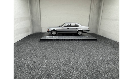 BMW 7 E32 1986 silver metallic, редкая масштабная модель, Minichamps, 1:43, 1/43