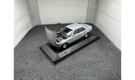 BMW 7 E32 1986 silver metallic, редкая масштабная модель, Minichamps, 1:43, 1/43