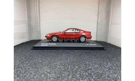Honda Prelude 1992 milano red, редкая масштабная модель, Minichamps, scale43