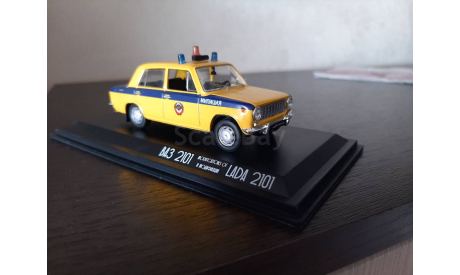 Ваз 2101 Жигули ГАИ   Автомобиль на службе в боксе EVRmini, масштабная модель, scale43