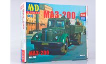 Сборная модель МАЗ-200 бортовой, сборная модель автомобиля, AVD Models, scale43
