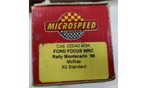 FORD FOCUS WRC Rally Montecarlo 1999 MICROSPEED KIT, масштабная модель, Norev, scale43