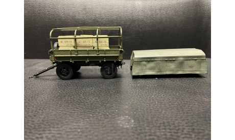 Прицеп 2-ПН-2 с дугами и тентон. DIP Models 1:43 лимитированная, масштабная модель, ЗИЛ, scale43