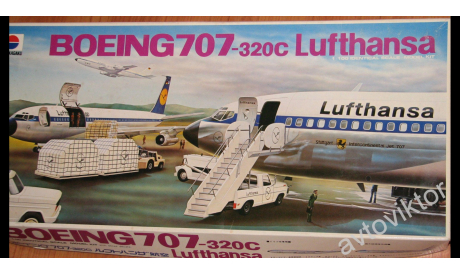 Boeing 707 lufthansa 1/100 duyusha(nitto), сборные модели авиации, 1:100