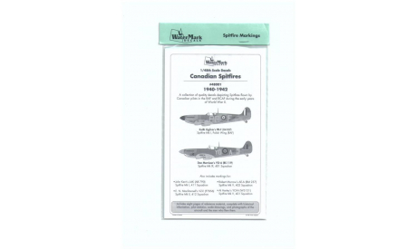 1/48 Декаль Canadian Spitfires WaterMark Decals 48001 1940-1942, фототравление, декали, краски, материалы, scale48