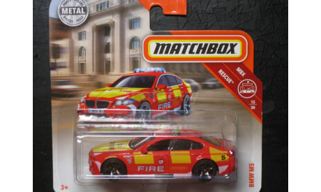 Matchbox MBX rescue BMW M5 Fire 2014 Таиланд, масштабная модель, scale0