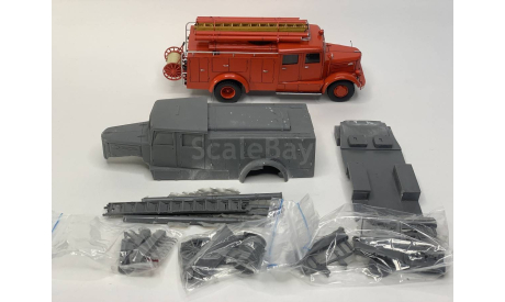Кит  Пожарный  АЦ МАЗ 200, сборная модель автомобиля, scale43