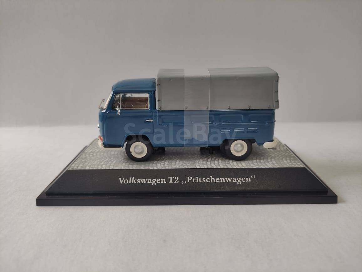 Gama Mini 1/43 – Volkswagen T2 T2A Bay Pritschenwagen – Van Bleu Diecast – Occasion