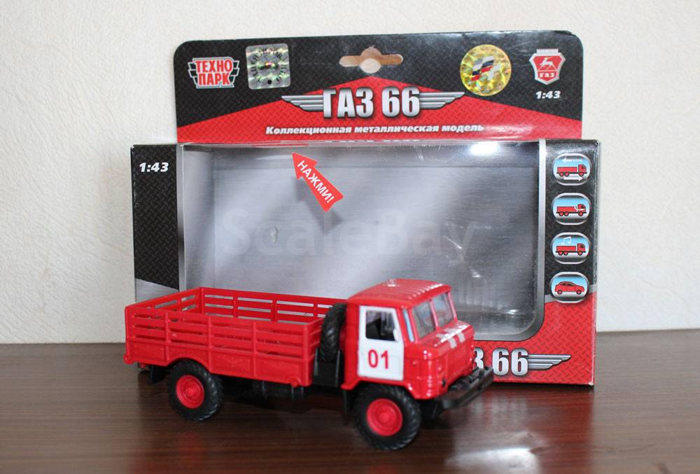 ГАЗ-66 Пожарный Технопарк 1:43 | Аукцион масштабных и сборных моделей