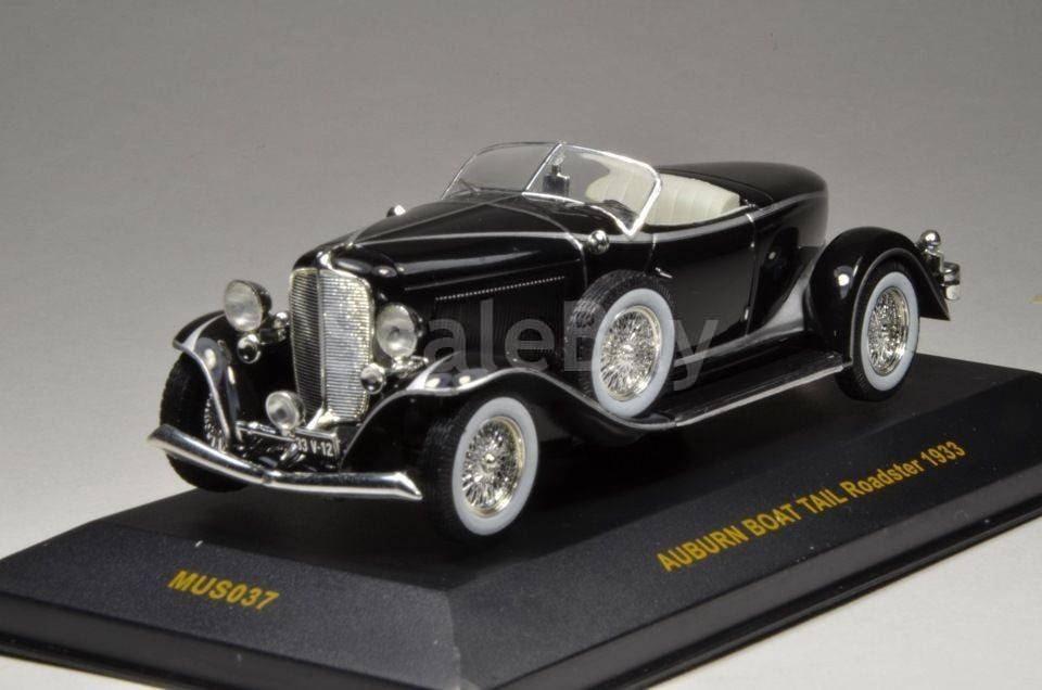 Miniature IXO 1/43 Auburn 1933 Boat Tail Roadster Noire, Série Museum MUS037