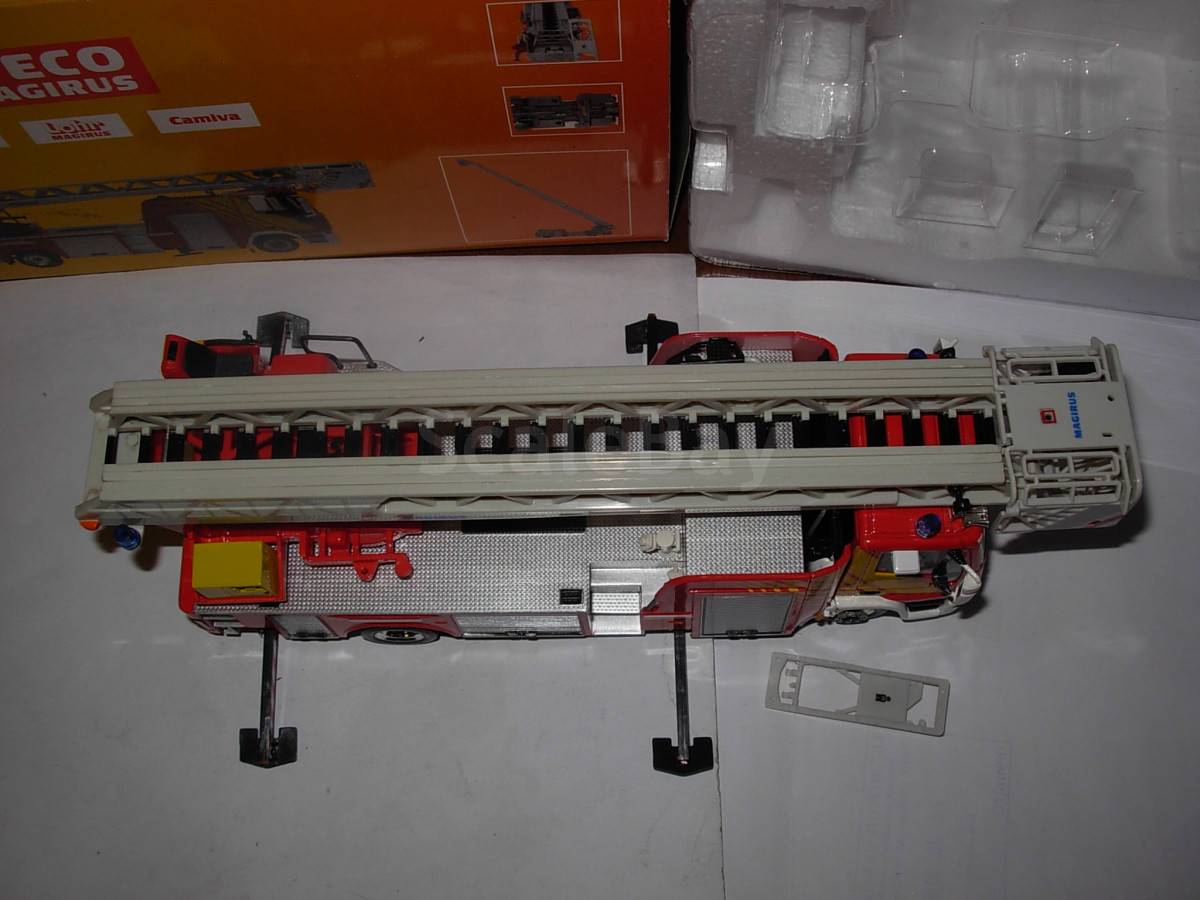 Altaya 1:43 Iveco Magirus DLK 23-12 Avec Échelle De Plateau Tournant Pompiers Lam Rouge Orange Magfiresp06