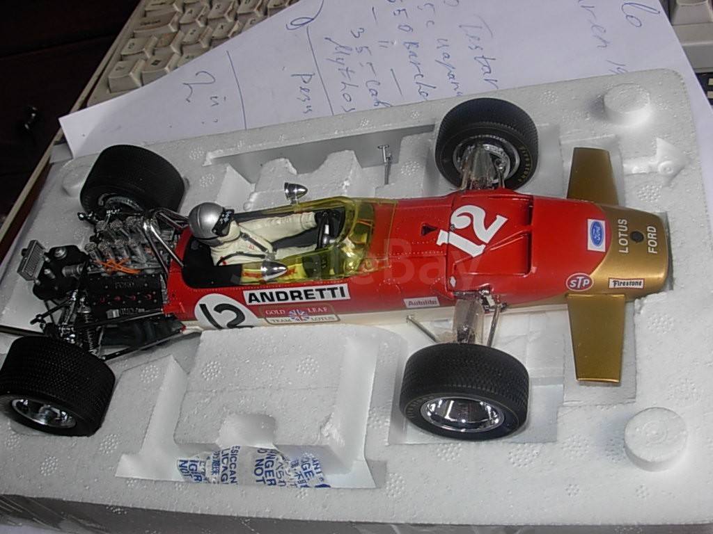 Exoto 1/18 Lotus Ford 49B Gold Leaf 1968 #12 Andretti – F1 Miniature