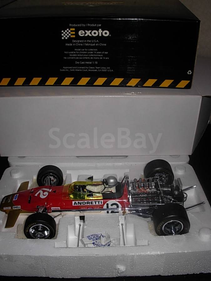 F1 Lotus Ford Type 49B Gold Leaf 1968 #12 Andretti - Exoto 1/18 (réf 97006)