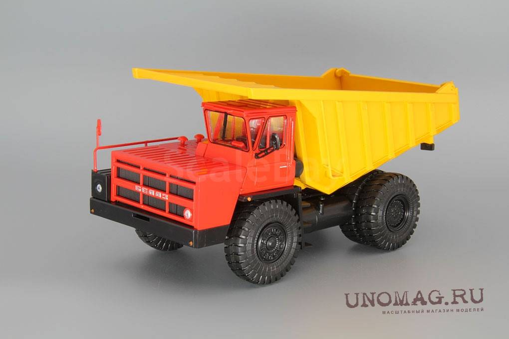 БелАЗ-7526 карьерный самосвал, красный / желтый | Аукцион масштабных и ...