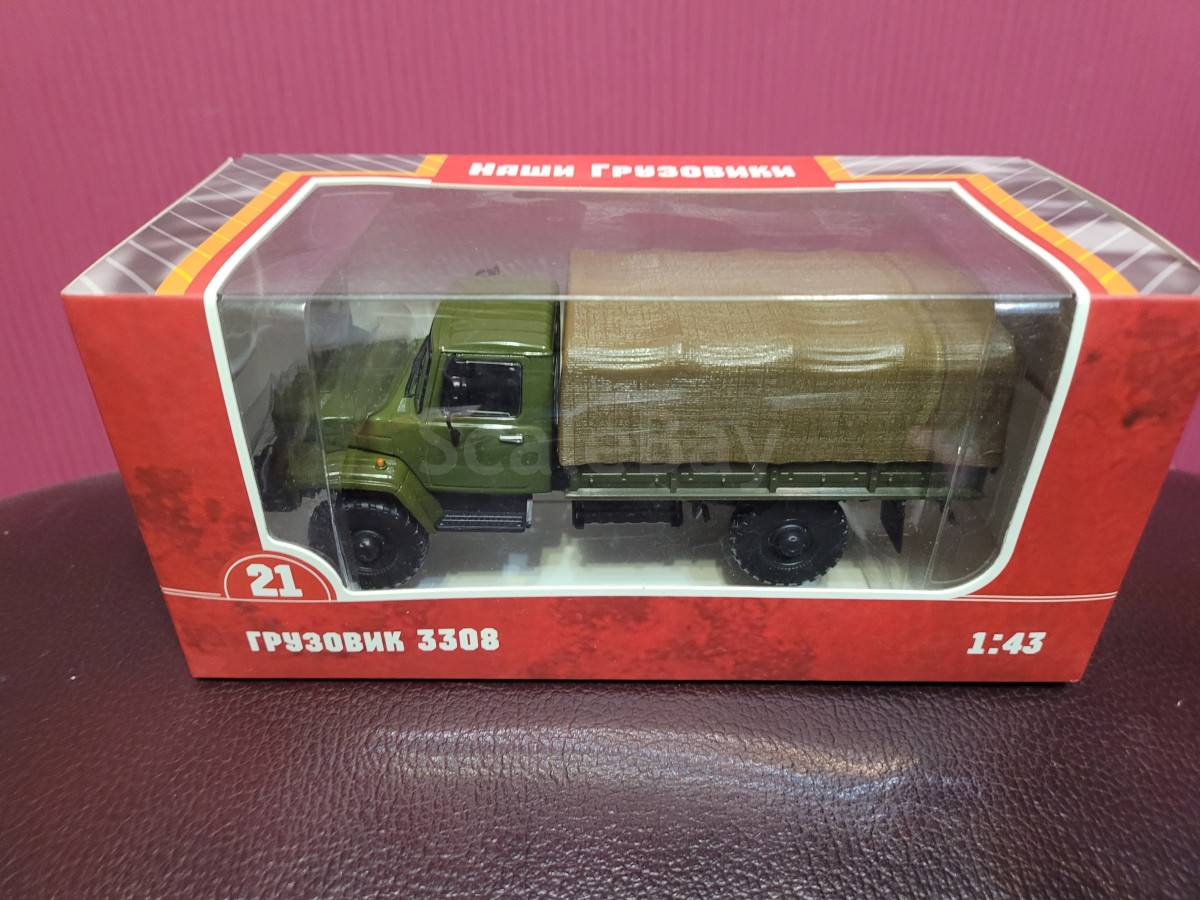 ГАЗ-3308 бортовой с тентом | Аукцион масштабных и сборных моделей