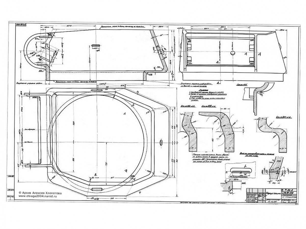 Чертеж башни т34 85
