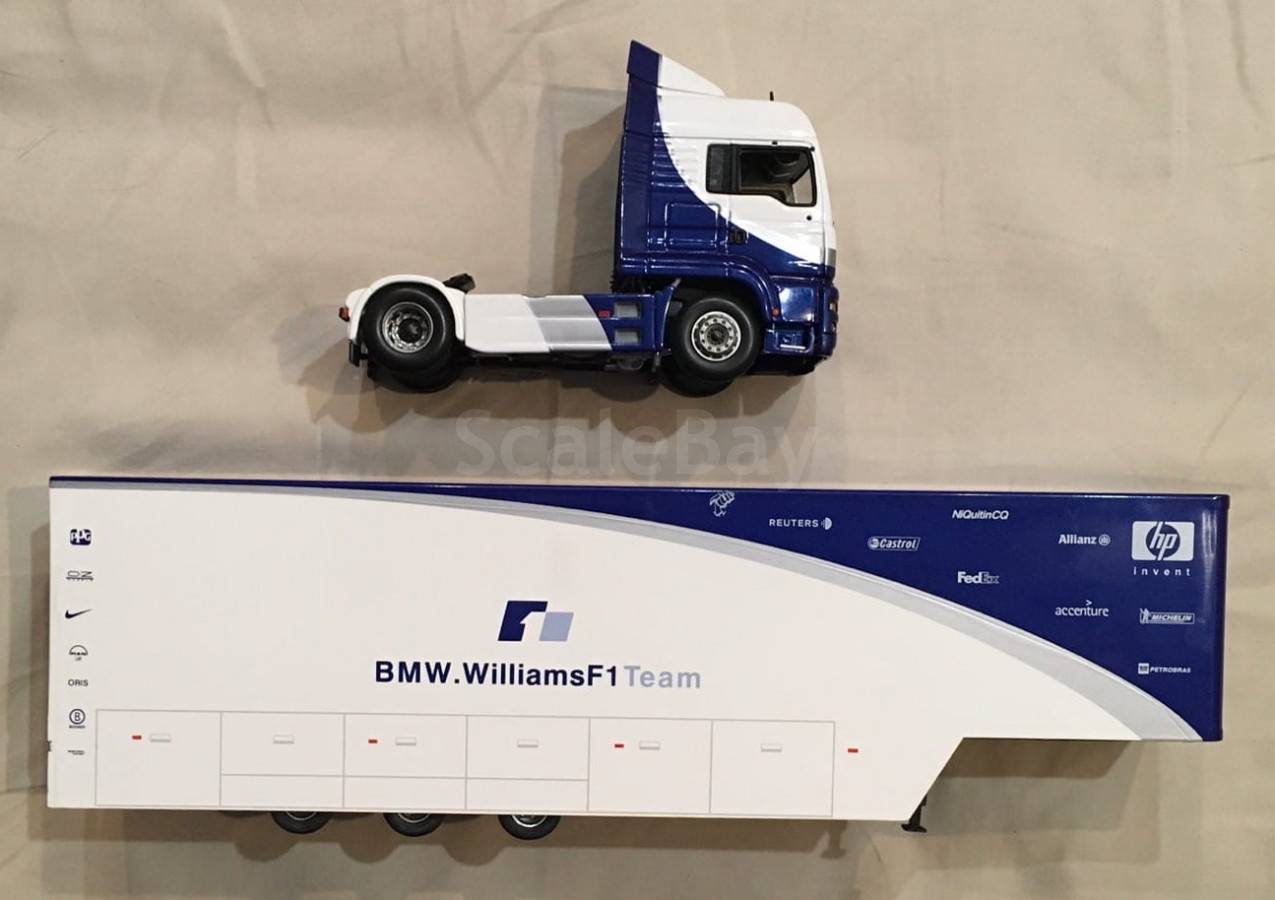 Minichamps Eligor Bmw Williams F Man Tga Team Truck White Blue