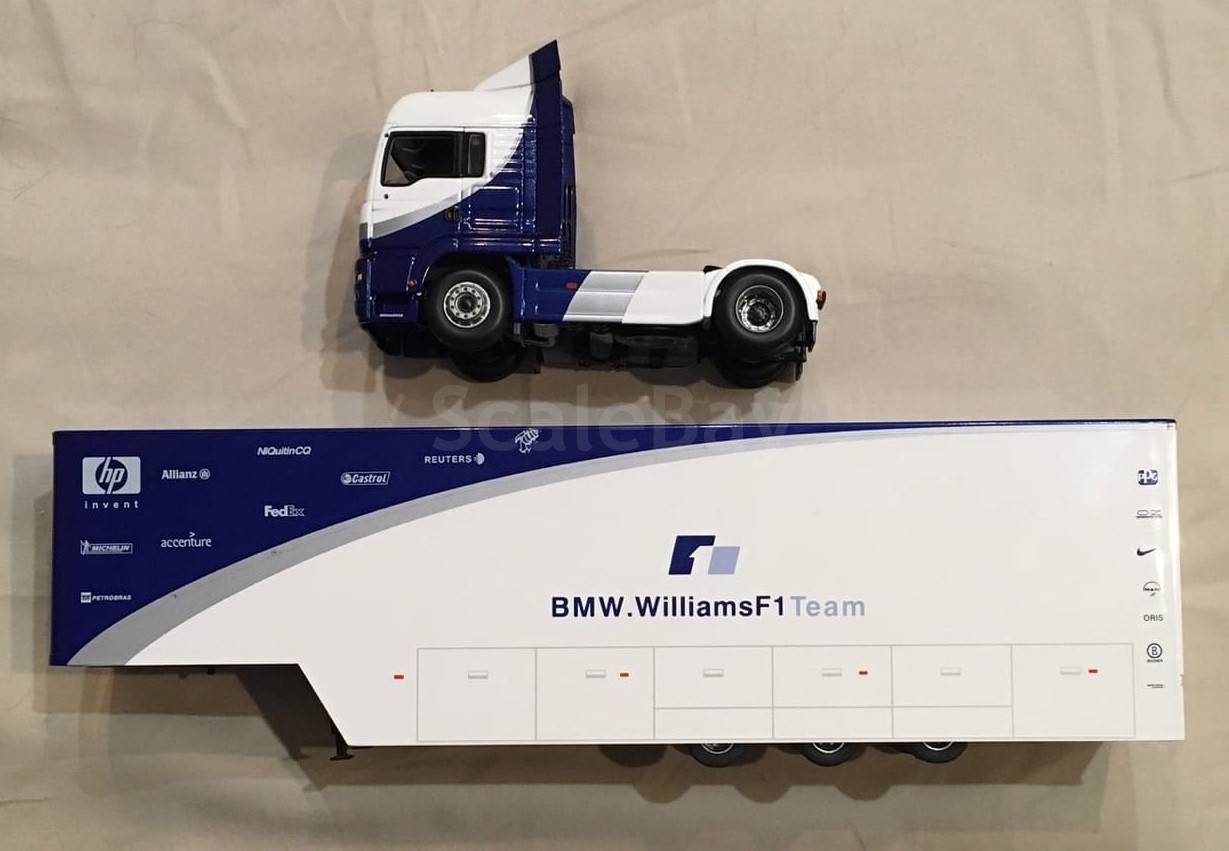 Minichamps Eligor Bmw Williams F Man Tga Team Truck White Blue