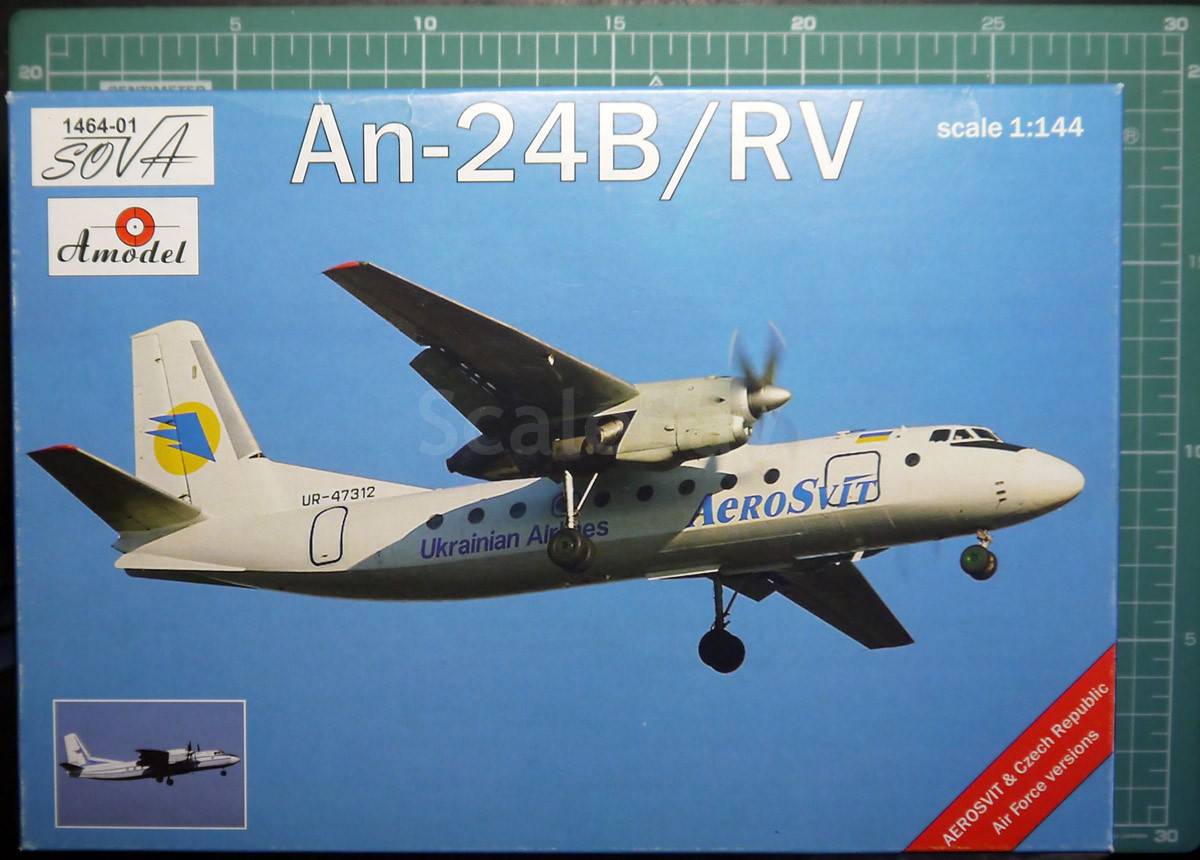 пассажирский самолет Ан-24Б/РВ 1:144 Amodel | Аукцион масштабных и ...