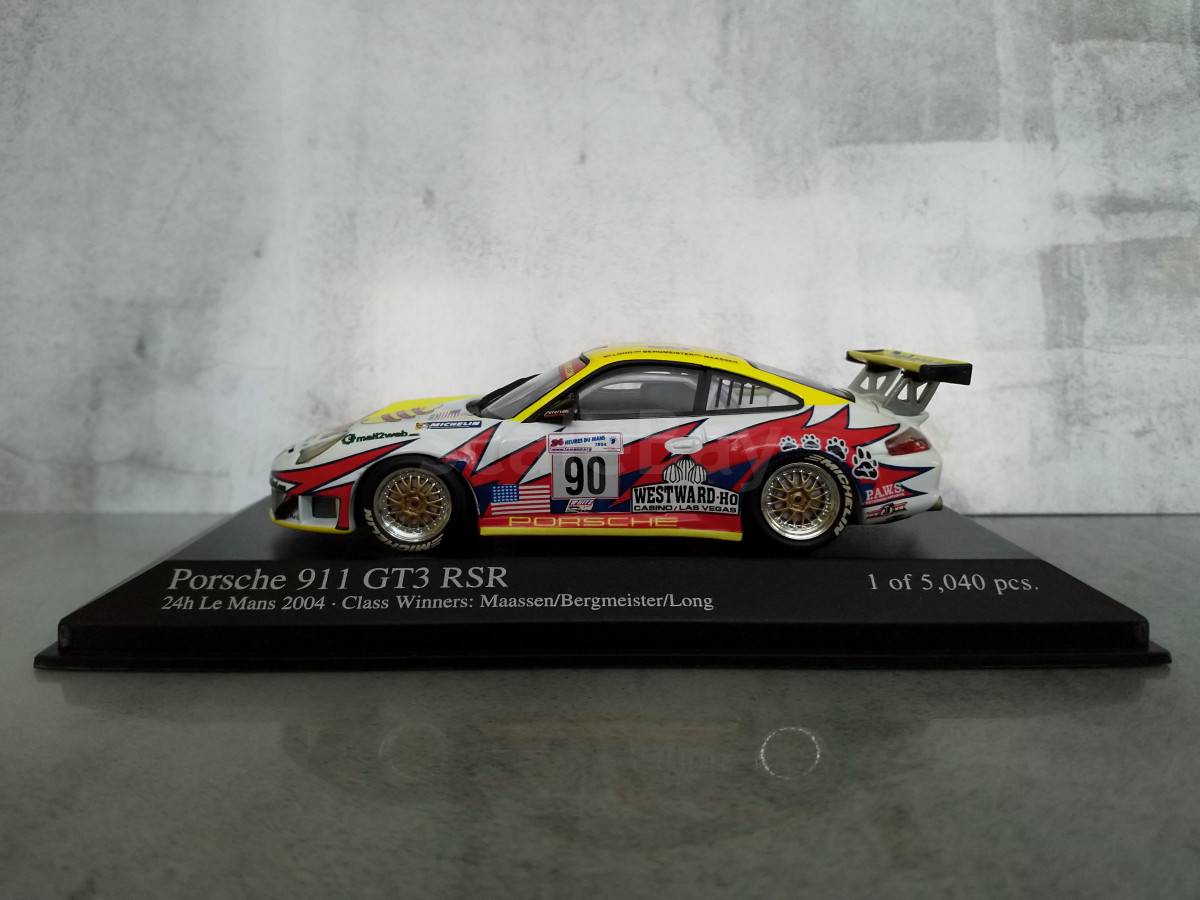 MINICHAMPS 1/18 PORSCHE 911 GT3 RSR - Jaune - ALMS 2004 - 100046401 EUR