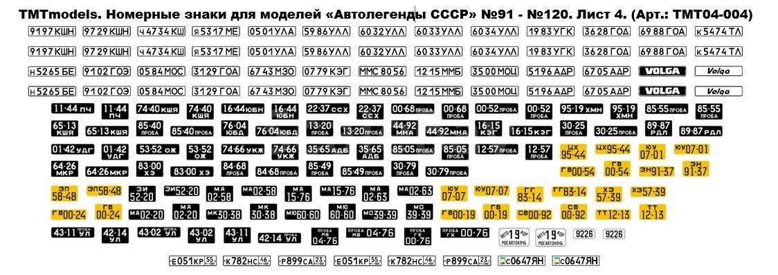 Номера для машинок распечатать
