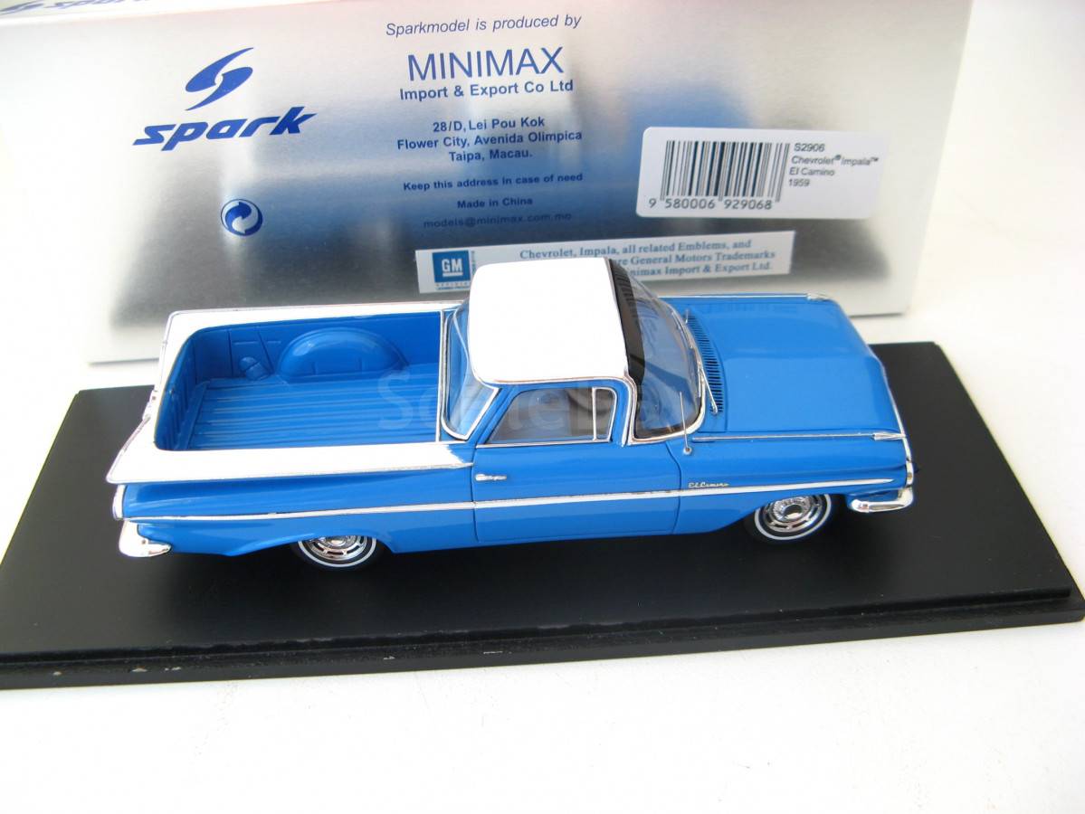 1959 Chevrolet Impala El Camino Blue 1:43 Scale Model Spark S2906
