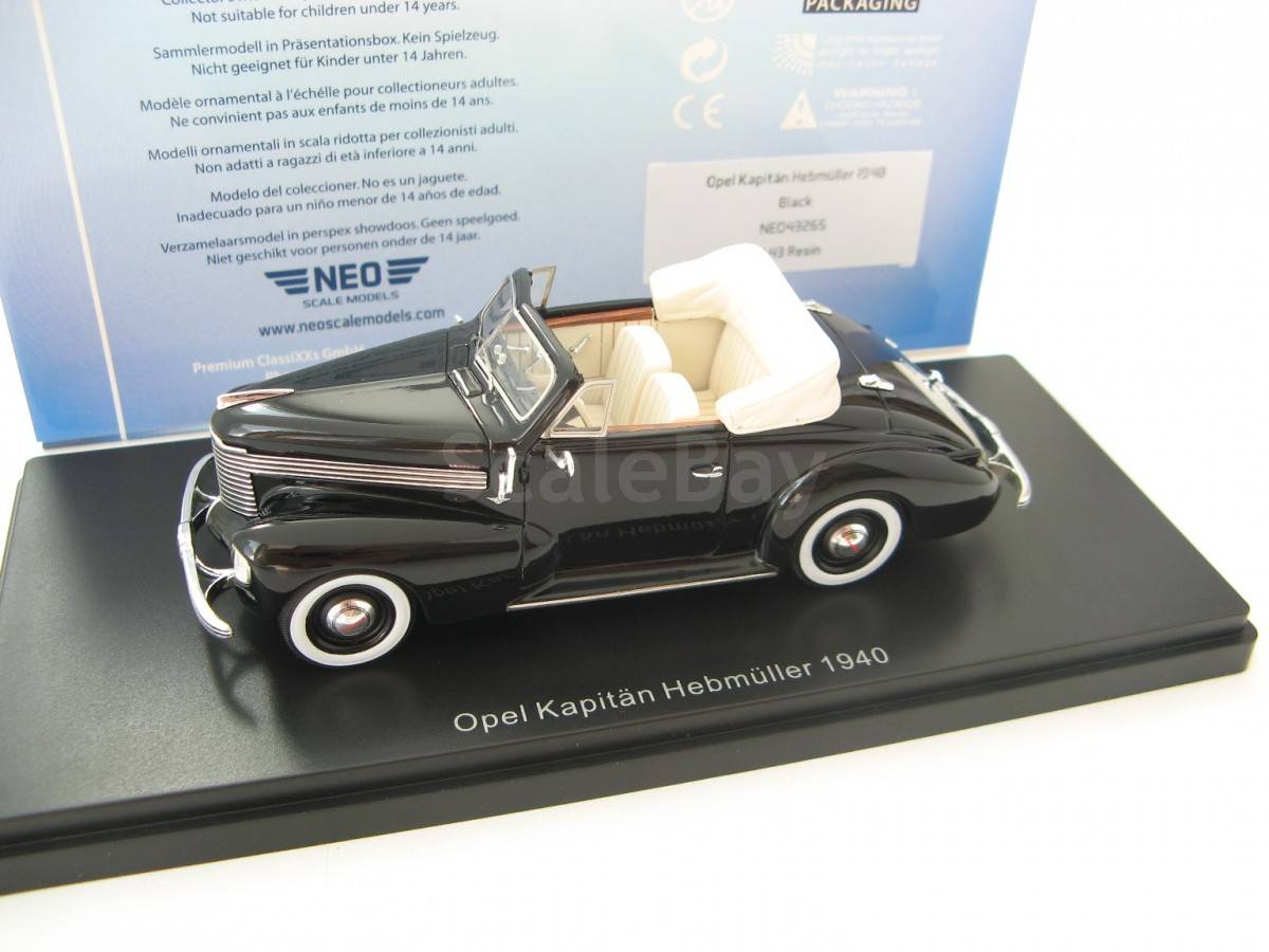 Neo 1:43 Opel Kapitän Hebmüller Baujahr 1940 schwarz NEO43265 Neo 1:43 Opel Kapitän Hebmüller Baujahr 1940 schwarz NEO43265