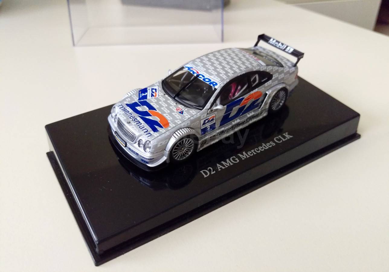 Miniature Maisto Mercedes CLK DTM 2000 Jager, échelle 1/18, Grise, état Neuf
